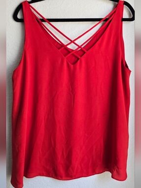 Sami & Jo Bright Red Crisscross V-Neck Camisole